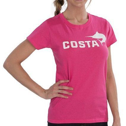 Costa del mar women&#039;s hot pink tribal marlin logo tee shirt size x-large