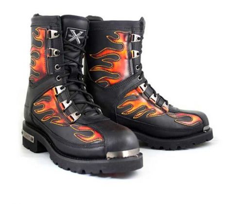 Men&#039;s motorcycle fire starter lace up boot