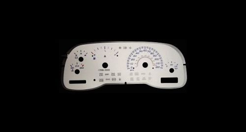 120mph glow euro reverse indiglo gauge face white for 98-99 dodge ram 1500 v8
