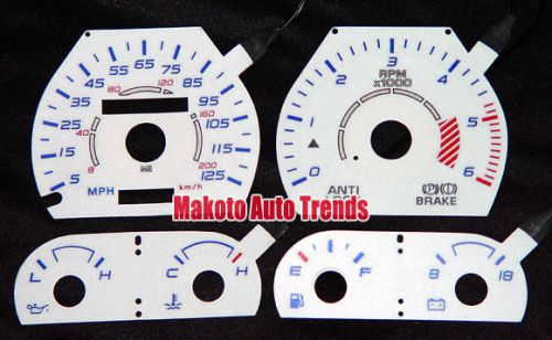125mph euro reverse gauge white face new for 88-96 dodge dakota with tach