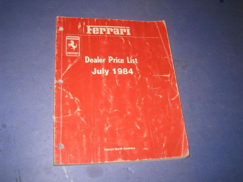 1984 ferrari north america parts $ dealer price list catalog   4b3