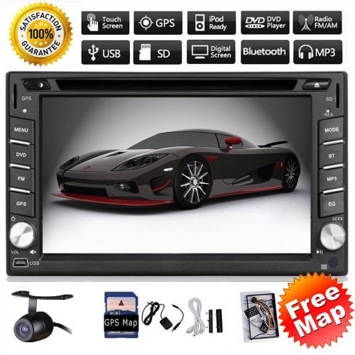 Gps double din car stereo dvd player 6.2&#034; touch screen car radio bluetooth tv sd