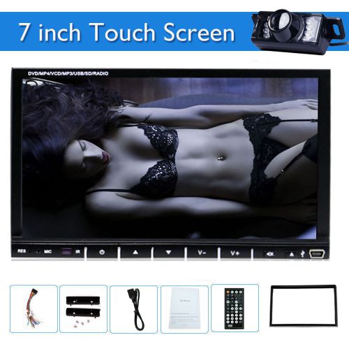 No gps 7&#034; double 2 din in dash car stereo dvd player radio bluetooth ipod+camera