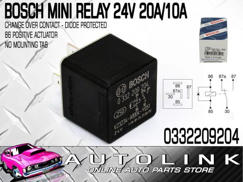 Bosch mini relay 24v 5pin change over 20/10a - diode protected ( 0332209204 )