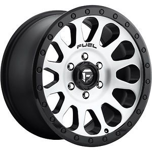 18x9 machined black fuel vector d580 5x5 +20 wheels lt35x12.5r18 tires