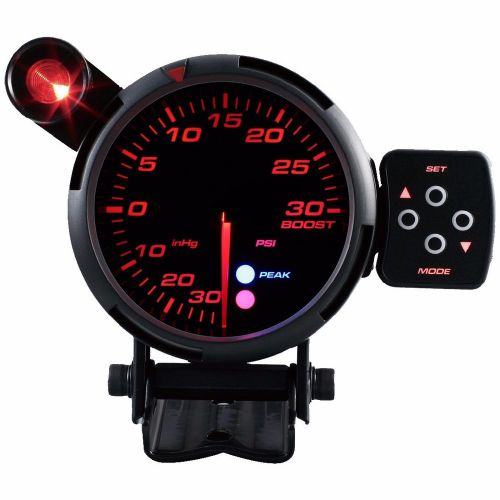80mm black face boost gauge with warning and peak and outside shift light (psi)