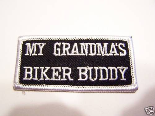 #0074 motorcycle vest patch my grandma&#039;s biker buddy for the lady rider / biker