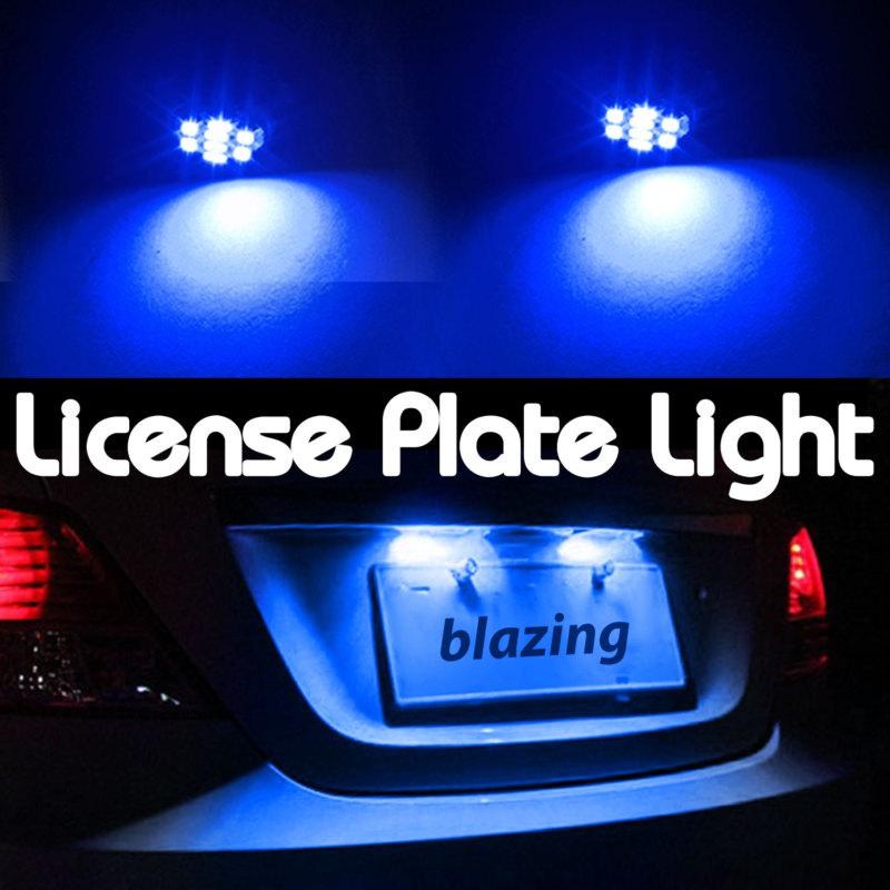 2pcs 8 led license plate number tag light bulb t10 168 194 w5w blue