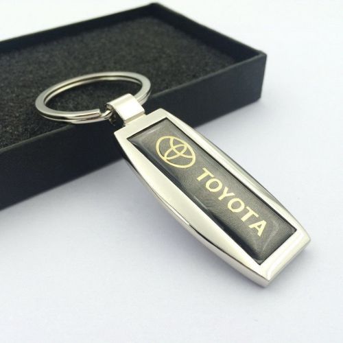 New style chrome finish metal car logo key chain fob ring keychain for toyota