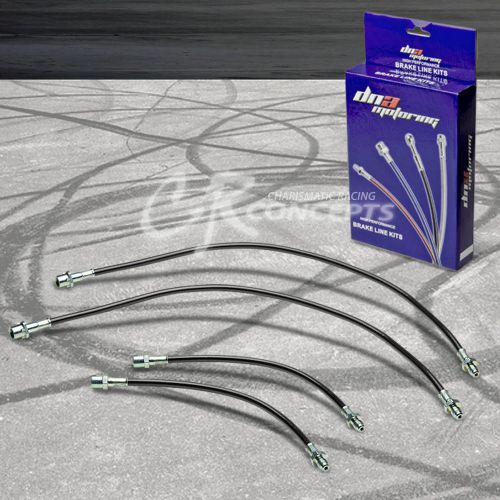 For mr2 sw20 replacement front/rear black stainless brake line/hose pvc coated