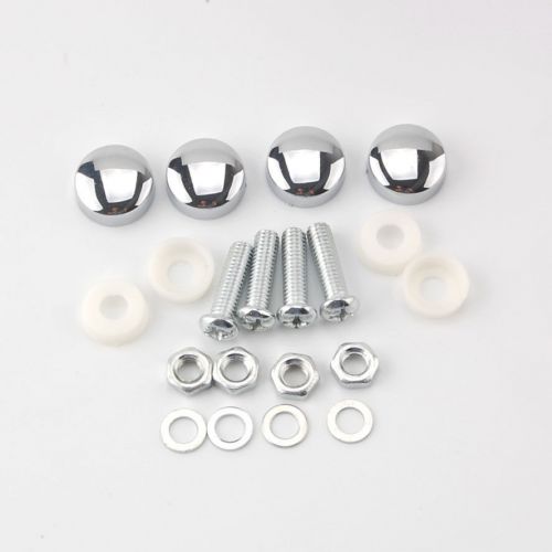 Set of 20x car truck chrome license plate frame security screw bolt caps covers