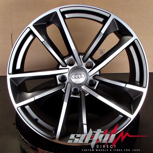 18&#034; audi s line wheels gunmetal machined edge fits: a3 s3 a4 s4 a5 s5 tt q3 rims