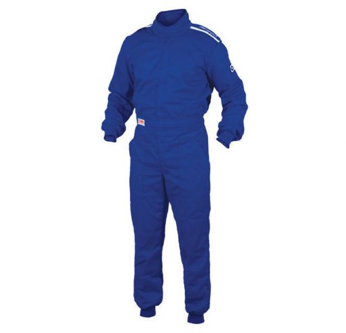 Omp sport os10 cuff suit - blue, large - sfi rated