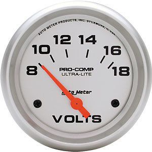 Autometer 4491 ultra-lite voltmeter gauge 8-18v