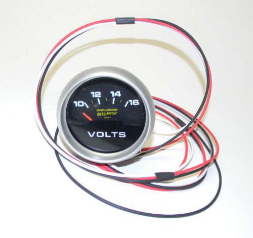 Autometer pro-comp electrical voltmeter gauge 2 5/8&#034; diameter exc condition