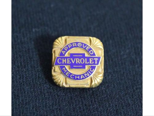Vintage screw back chevy approved mechanic pin corvette impala truck chevelle ss