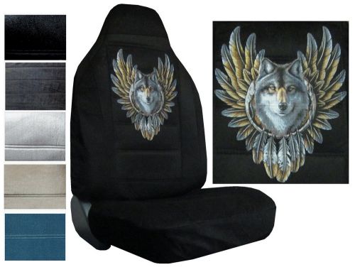 Velour seat covers car truck suv wolf dreamcatcher high back pp #x