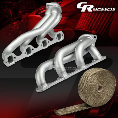For 79-93 ford mustang ohv stainless ceramic exhaust header+titanium heat wrap