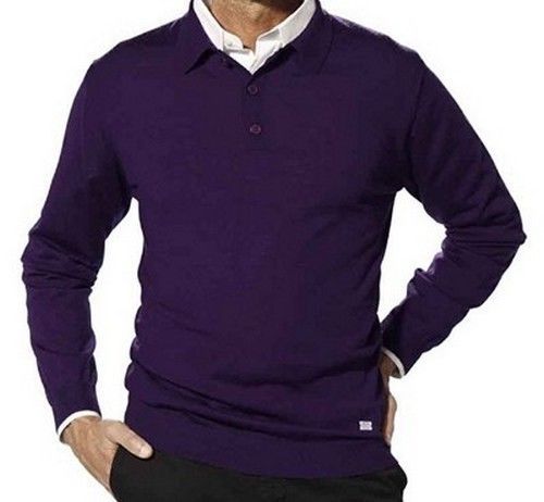 Bmw genuine men&#039;s knitted merino wool polo sweater purple s small