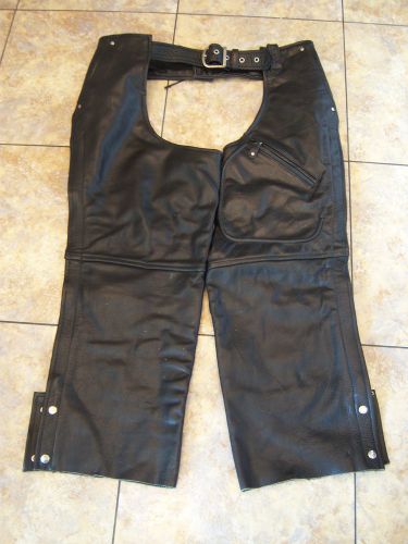 Xxl black leather gallery brand motorcycle riding chaps