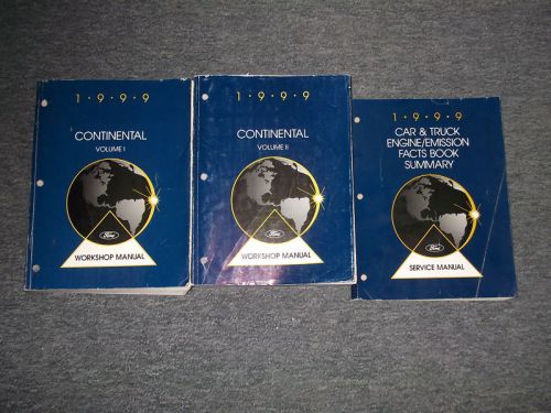 1999 lincoln continental service shop manual set oem 99 w facts book summary