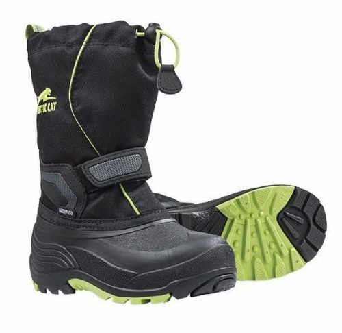 Arctic cat children&#039;s and youth winter snowmobile boots - black / lime 5262-51*