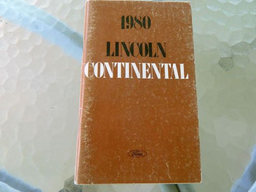 1980 lincoln continental owners manual