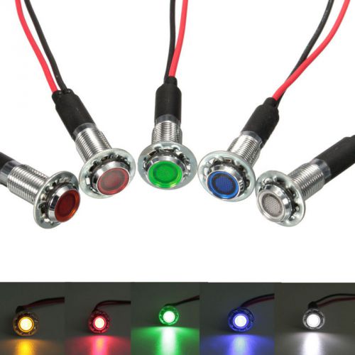 1pc 12mm 12v led pilot dash panel dashboard indicator light lamp