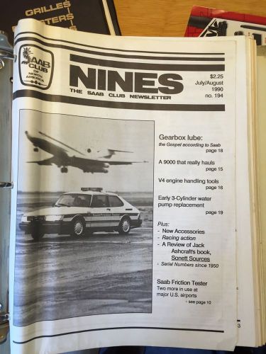Saab 95,96,97,99,900 classic nines newsletters 90-92