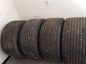 Like new michelin super single trailer tires no reserve!!