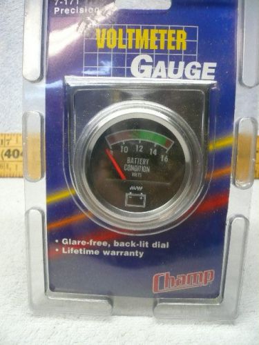 Champ 7-171 voltmeter gauge.. glare free.. back lit dial..