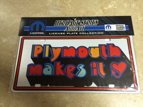 Nos mopar new 1970 plymouth makes it license plate hemi road runner gtx six pack