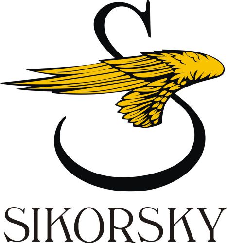 Sikorsky helicopter logo sticker/decal 8&#034; wide &amp; 6.8&#034; high