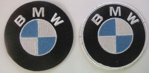 New bmw emblem embroidered patch 3 inch in black or white trim