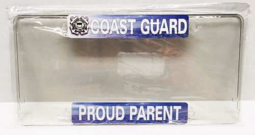 U.s. coast guard proud parent / license plate cover clear plastic protector