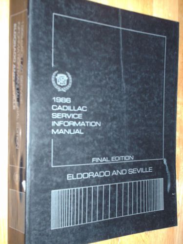 1986 cadillac seville / eldorado shop manual orig book