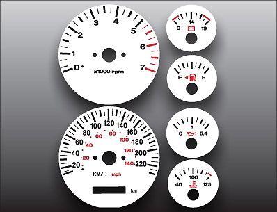 1996-1998 jeep grand cherokee metric instrument cluster white face gauges