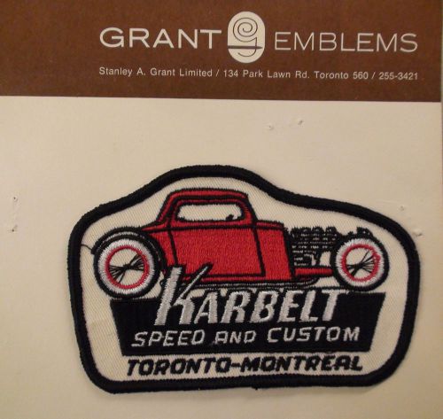 Vintage 1970&#039;s karbelt speed &amp; custom toronto montreal patch - grant emblems