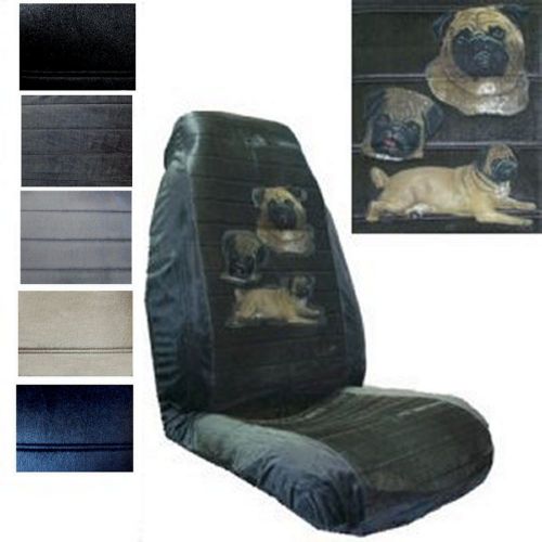 Velour seat covers car truck suv pug trio high back pp #x