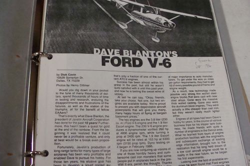Dave blantons ford v-6 aircraft engine conversion book