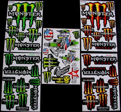 5 sheets  stickers rc boys bike gokart motocross energy drink bmx scooter mx z\7