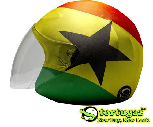 Tortugaz ghana flag new helmet cover design for open face 3/4 motorcycle