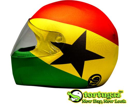 New ghana flag helmet fashion cover for full face motorcycle by tortugaz