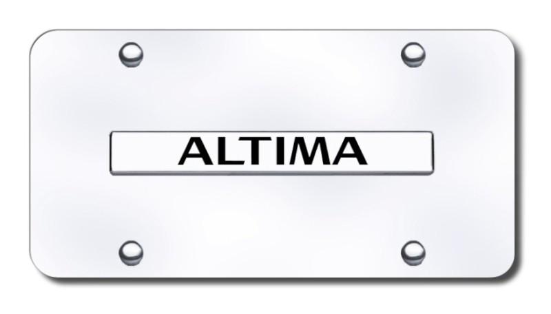 Nissan altima name chrome on chrome license plate made in usa genuine