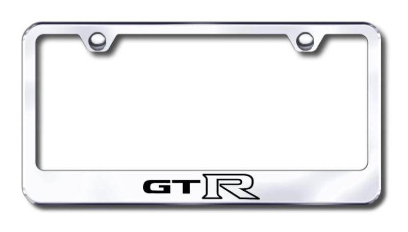 Nissan gtr  engraved chrome license plate frame -metal made in usa genuine