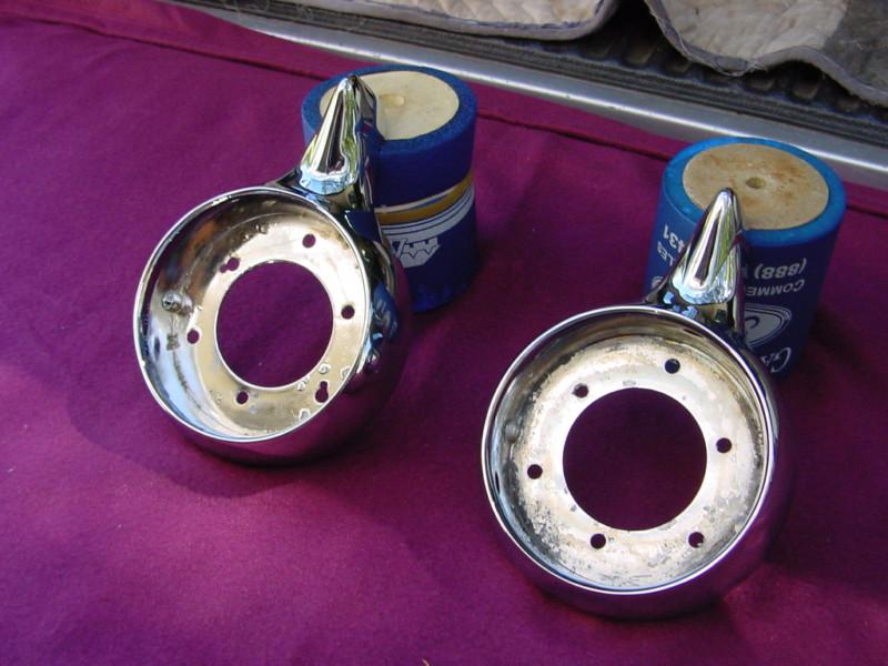 1959 ford back up light bezels rechromed with used sockets and gaskets