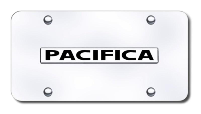 Chrysler pacifica name chrome on chrome license plate made in usa genuine