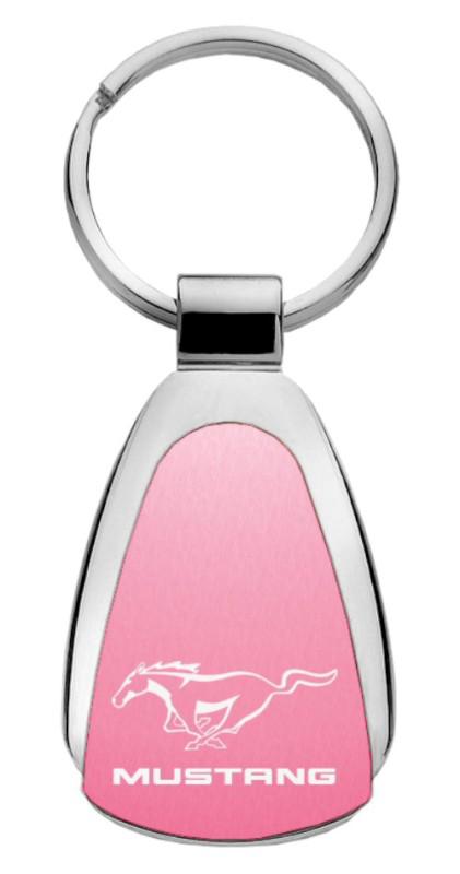 Ford mustang pink teardrop keychain / key fob engraved in usa genuine