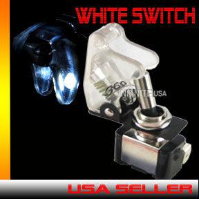 White missile launcher toggle switch with white light 