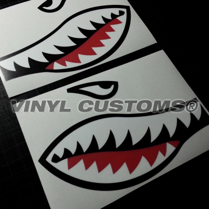 30" flying tigers shark teeth high quality diecut vinyl decals a01